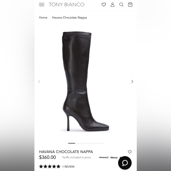 Tony Bianco Shoes - Tony Bianco Havana Chocolate Nappa Boot - Tall Black Leather Stiletto Knee Boot